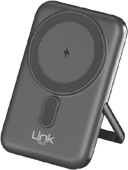 LinkTech WP24 Premium 10000 mAh 15W Standlı Kablosuz Şarj Powerbank Gri ürün görseli 1