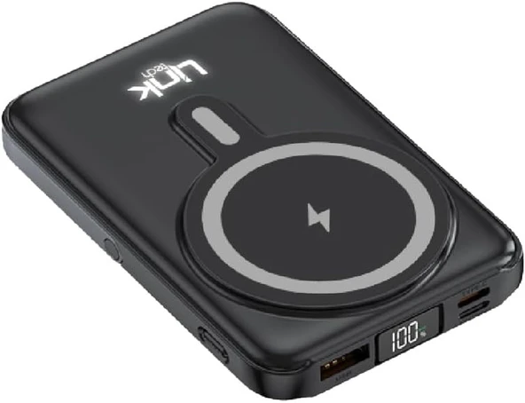 Linktech WF27 Mini Led Ekranlı 10000 mAh Çoklu Kablolu 22.5W Kablosuz Şarjlı Powerbank