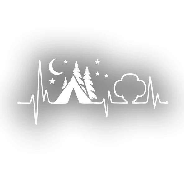 Ritim Kamp Karavan Sticker 17x17 Cm Beyaz ürün görseli