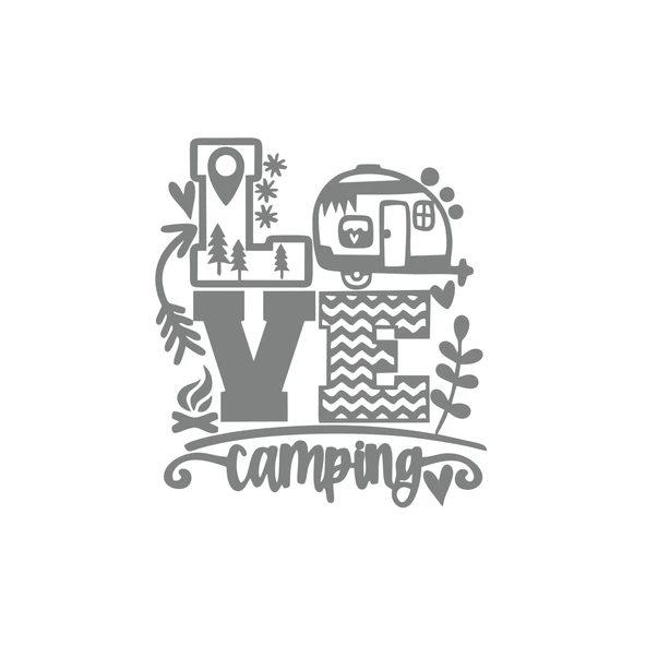 Love Kamp Karavan Sticker 17x17 Cm Gri ürün görseli