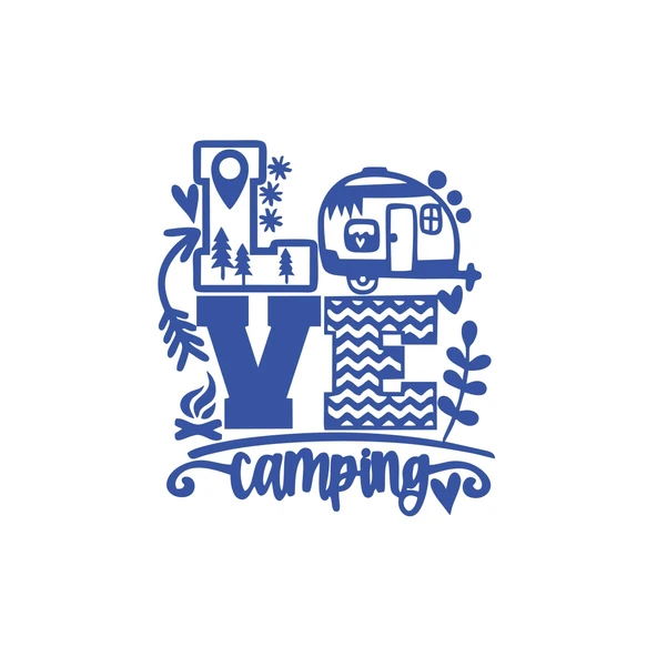 Love Kamp Karavan Sticker 17x17 Cm Mavi ürün görseli