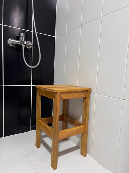 Kayın ahşap banyo taburesi 37cm