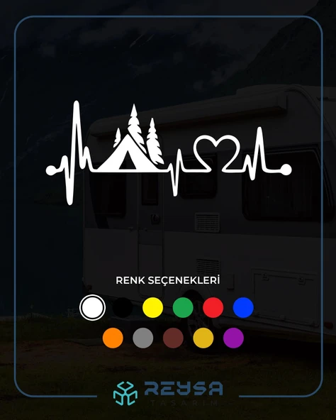 Ritim Kamp Karavan Sticker 17x17 Cm Beyaz ürün görseli