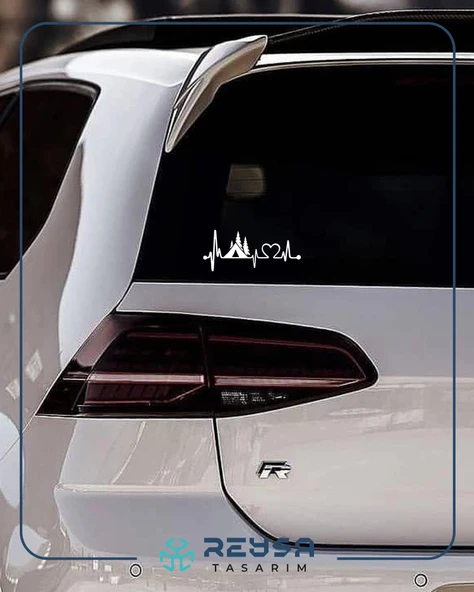 Ritim Kamp Karavan Sticker 17x17 Cm Beyaz - Resim 3