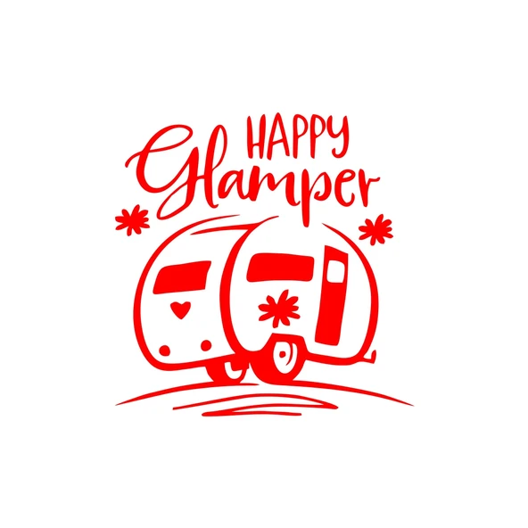 Happy Camper Sticker 17x17 Cm Kırmızı