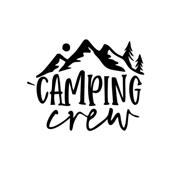 Camping Crew Sticker 17x17 Cm Siyah ürün görseli