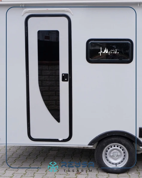 Ritim Kamp Karavan Sticker 17x17 Cm Beyaz - Resim 4