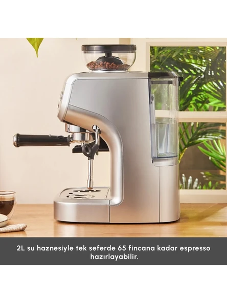 Karaca Coffee Art Barista Kahve Öğütücülü, Süt Köpürtücülü, 15 Bar Basınçlı Espresso, Latte, Cappuccino, Americano Makinesi 2 Lt - 4