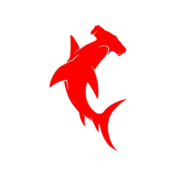 Çekiç Köpek Balığı Sticker 17x17 Cm Kırmızı ürün görseli