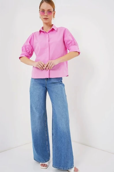 Kısa Kol Gömlek 20312 - Pembe - 2