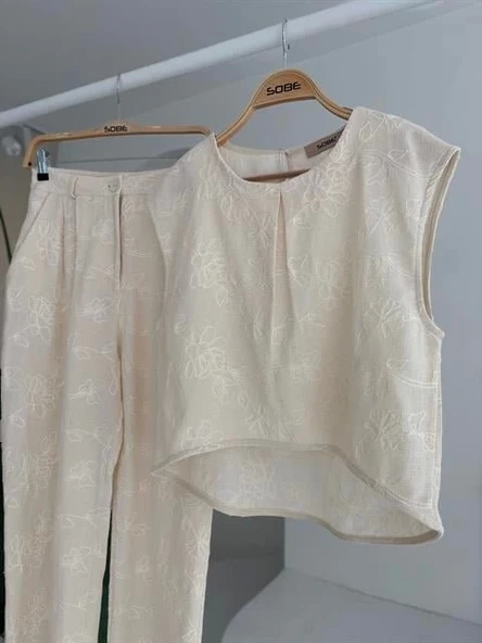 Shalina Süzüne Nakışlı Crop Takım 9796-08 - 10