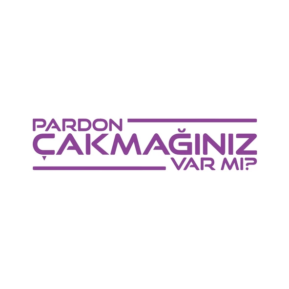 Pardon Çakmağınız var mı Sticker 17x17 Cm Mor ürün görseli