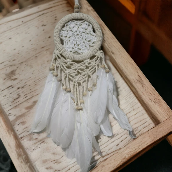 Rüya Kovan Dream Catcher Beyaz Kuş Tüylü - 2