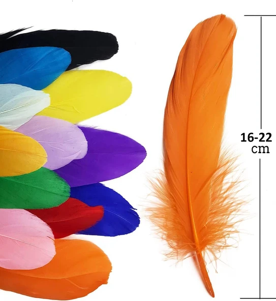 Sarı Tüy El İşi Tüyleri, Okul Öncesi Etkinlik Tüy 10 Lu - 1 Paket - 5