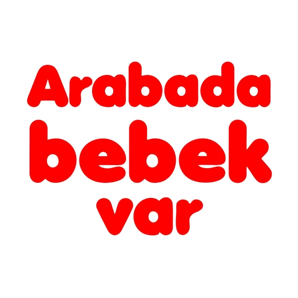 Arabada Bebek Var Sticker 17x17 Cm Kırmızı ürün görseli