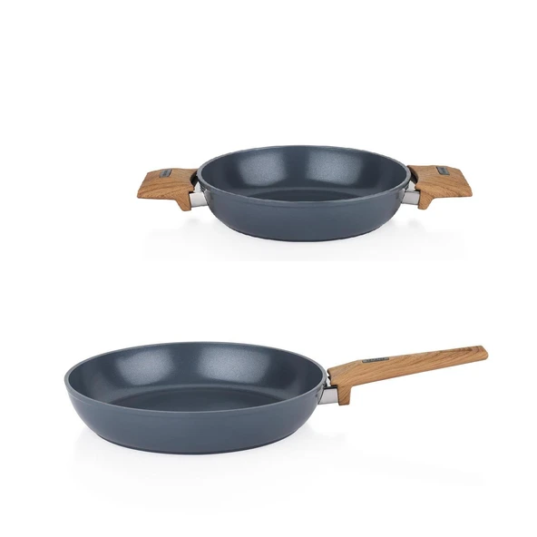 Seramik Tava 24 cm ve 22 CM Yumurta Sahanı Yapışmaz Yüzey Sc ha fer
