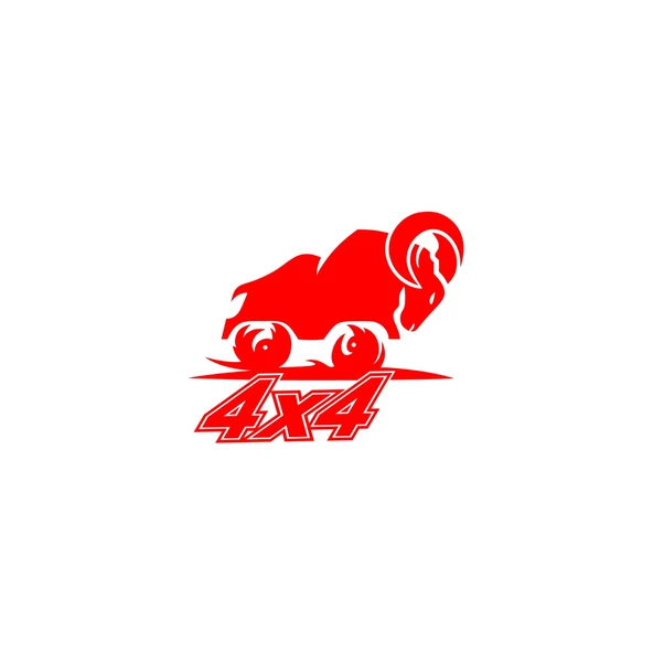 4x4 Kurukafa Sticker 17x17 Cm Kırmızı