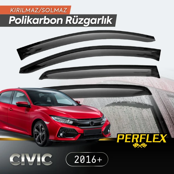 Honda Civic 2016+ Cam Rüzgarlığı V2 Mugen - 2