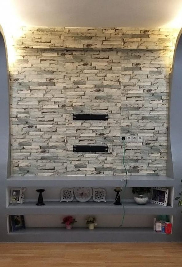 10 Adet 70-77cm Taş Desen Yapışkanlı Duvar Kağıdı Panel NW117