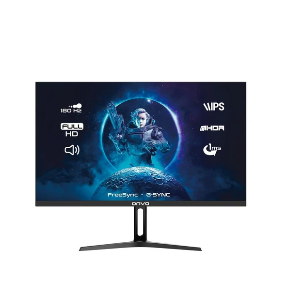 Onvo 24" OV24MNT202G Fast IPS 180 Hz 1ms Fhd Freesync - Multimedya G Sync Oyuncu Monitörü