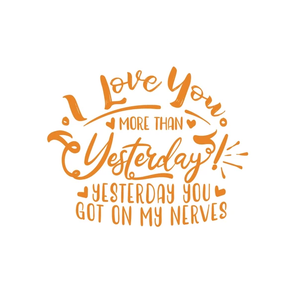I love You Sticker 17x17 Cm Turuncu