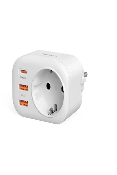 Ac-115 2500w 3.4a 2usb 1type-c 1soket Akım Korumalı Şarj Adaptörü Priz Çoğaltıcı