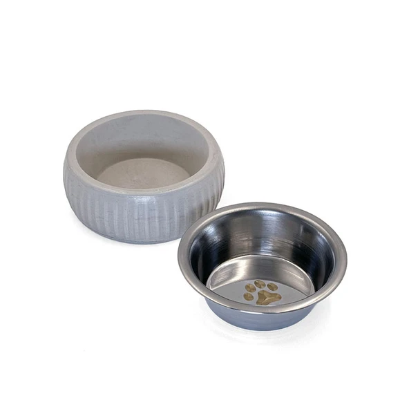 Mikopet Organik Seramik Mama Kabı Gri - 5