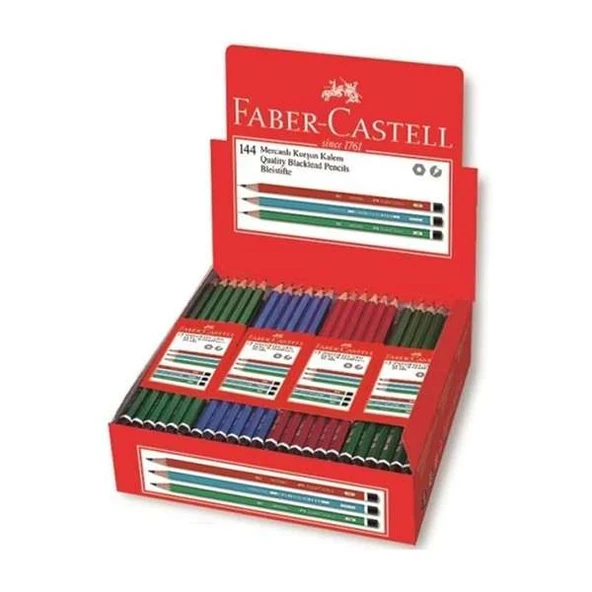 Faber-Castell Köşeli Mercanlı Kurşun Kalem 12'li - 6