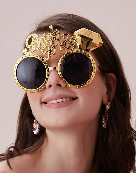 Altın Renk Bride To Be Yazılı Gelin Gözlüğü - 3