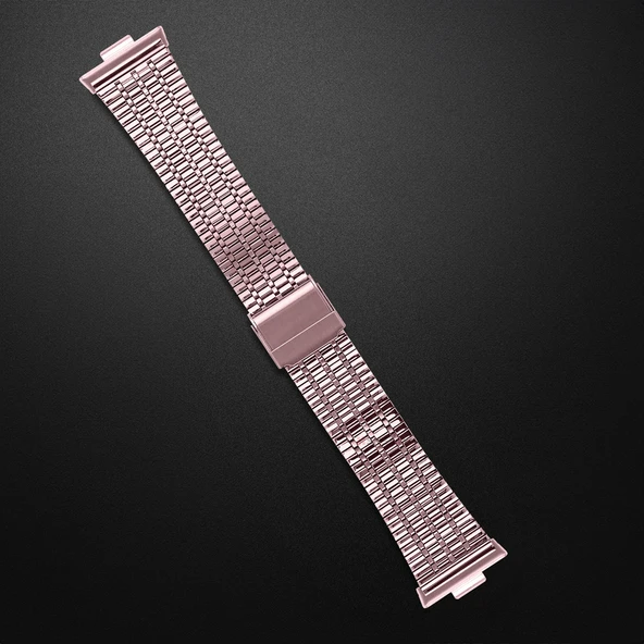 Huawei Watch Fit 4 Fit 4 Pro İle Uyumlu Lux Correa Paslanmaz Ayarlanabilir Metal Tokalı Kordon  Pembe - 5