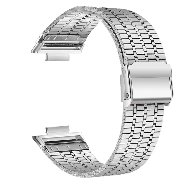 Huawei Watch Fit 4 Fit 4 Pro İle Uyumlu Lux Correa Paslanmaz Ayarlanabilir Metal Tokalı Kordon  Gümüş - 4