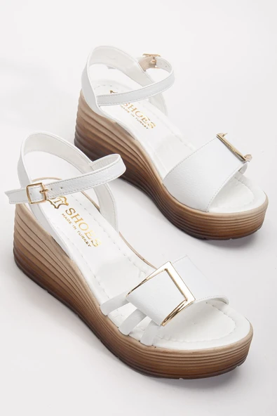 Olmo Kadın Beyaz Cilt Günlük Ortopedik Taban Sandalet - 2