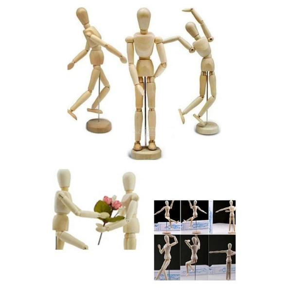 Eskiz Mankeni Ahşap Model 30 cm Manken Modelling - 4