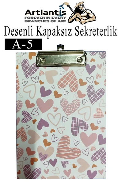 Desenli Sekreterlik Kapaksız A5 1 Adet Renkli A5 Kapaksız Sekreterlik Klipsli Metal Mekanizmalı 80 Yaprak Kapasiteli - 2