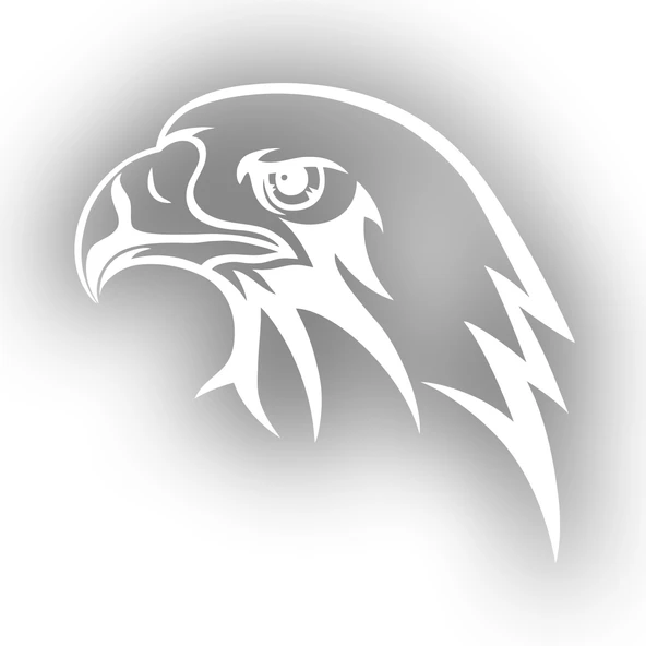Kartal Kafası Sticker 17x17 Cm Beyaz - 1