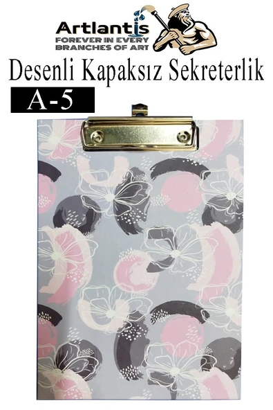 Desenli Sekreterlik Kapaksız A5 1 Adet Renkli A5 Kapaksız Sekreterlik Klipsli Metal Mekanizmalı 80 Yaprak Kapasiteli - 3