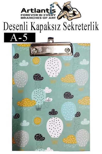 Desenli Sekreterlik Kapaksız A5 1 Adet Renkli A5 Kapaksız Sekreterlik Klipsli Metal Mekanizmalı 80 Yaprak Kapasiteli - 9