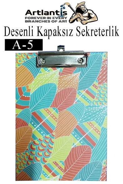 Desenli Sekreterlik Kapaksız A5 1 Adet Renkli A5 Kapaksız Sekreterlik Klipsli Metal Mekanizmalı 80 Yaprak Kapasiteli - 8