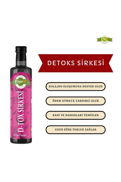 ORGATAT 500 ml Detoks Sirkesi Doğal Fermantasyon (Detox Vinegar) - 4