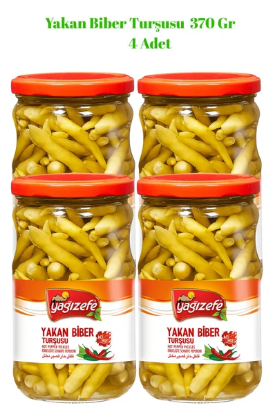 Yağızefe Yakan Biber Turşusu 370 Gr x 4 Adet