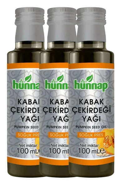 Hünnap Kabak Çekirdeği Yağı 100 ml x 3 Adet