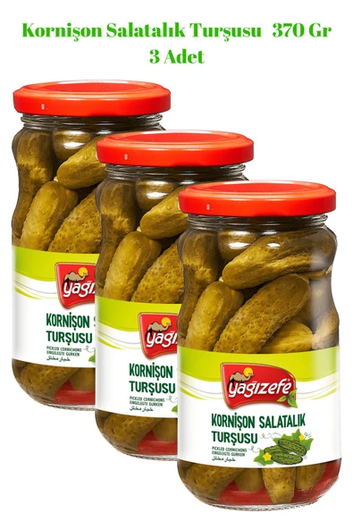 Yağızefe Kornişon Salatalık Turşusu 370 gr X 3 Adet