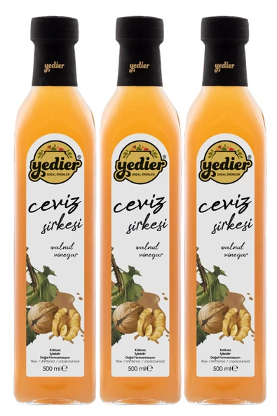 Yedier Ceviz Sirkesi 500 ml X 3 Adet
