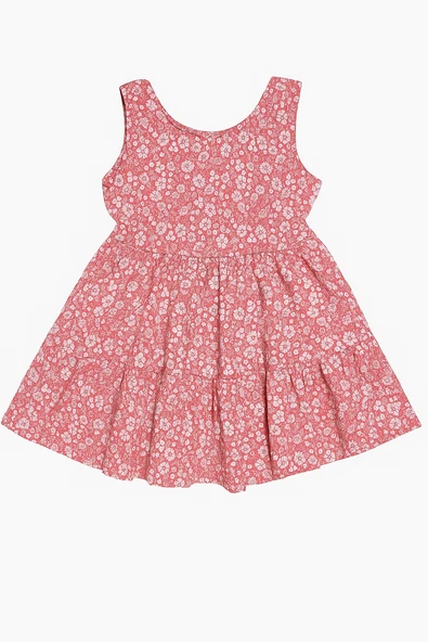 Çiçekli Kız Çocuk Elbise - Resim 3