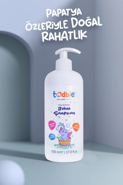 TODBİE 500mlx4 Adet Bebek Saç & Vücut Şampuanı,göz Yakmayan,boyasız,alkolsüz,parabensiz,sles Içermez - Resim 3