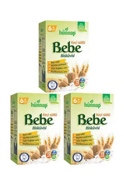Hünnap Keçi Sütü Bebe Bisküvi 3'lü - 1