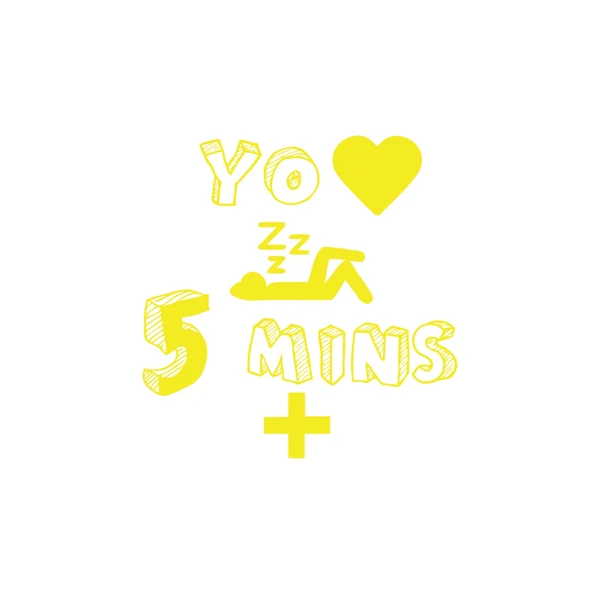 you love 5 mins sticker 17x17 Cm Sarı
