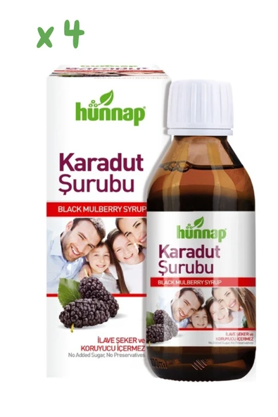 Hünnap Karadut Şurubu 50 ML x 4 Adet