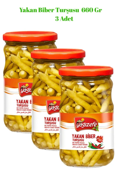 Yağızefe Yakan Biber Turşusu 660 Gr x 3 Adet