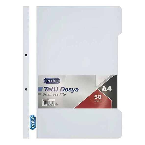 Ente Telli Dosya A4 50'li Beyaz